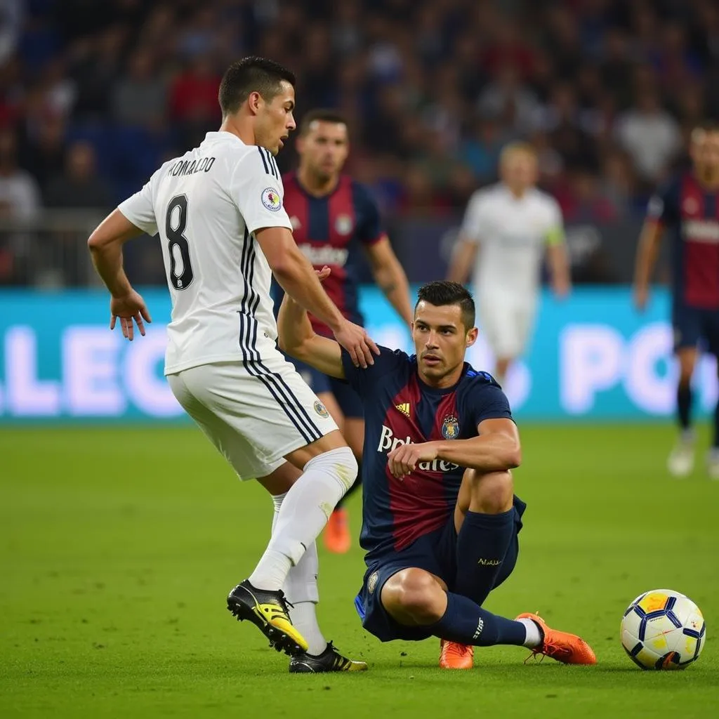 Ronaldo bị thương chân trong trận đấu Real Madrid vs Levante