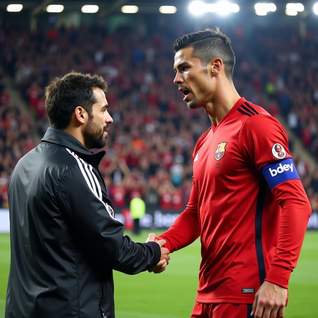 Ronaldo Chúc Mừng Đối Thủ Sau Trận Đấu