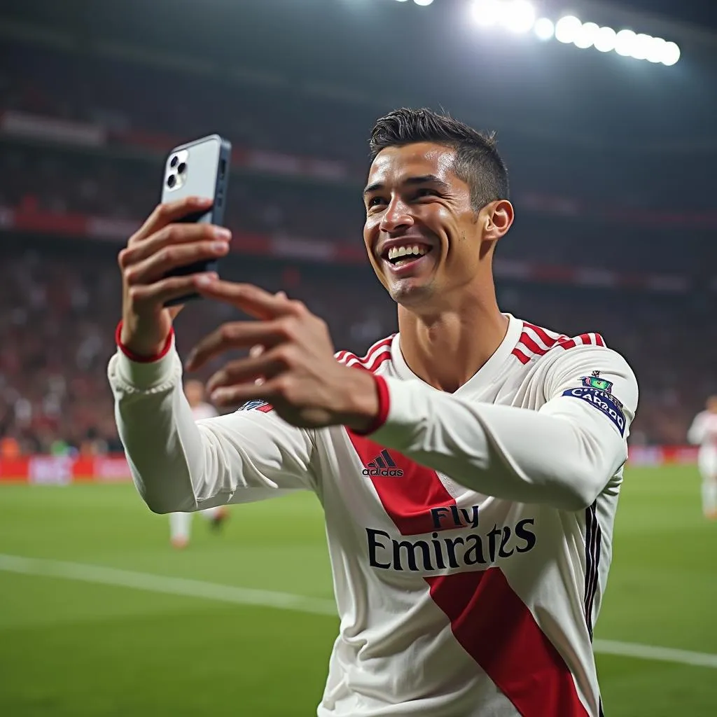 Cristiano Ronaldo selfie ăn mừng