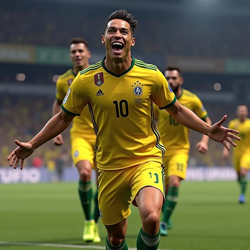 Ronaldo De Lima ăn mừng bàn thắng trong FIFA Mobile