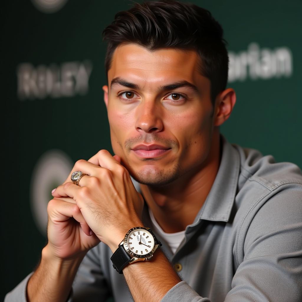 Ronaldo đeo đồng hồ Rolex