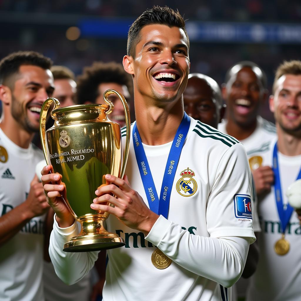 Ronaldo nâng cao chiếc giày vàng Champions League