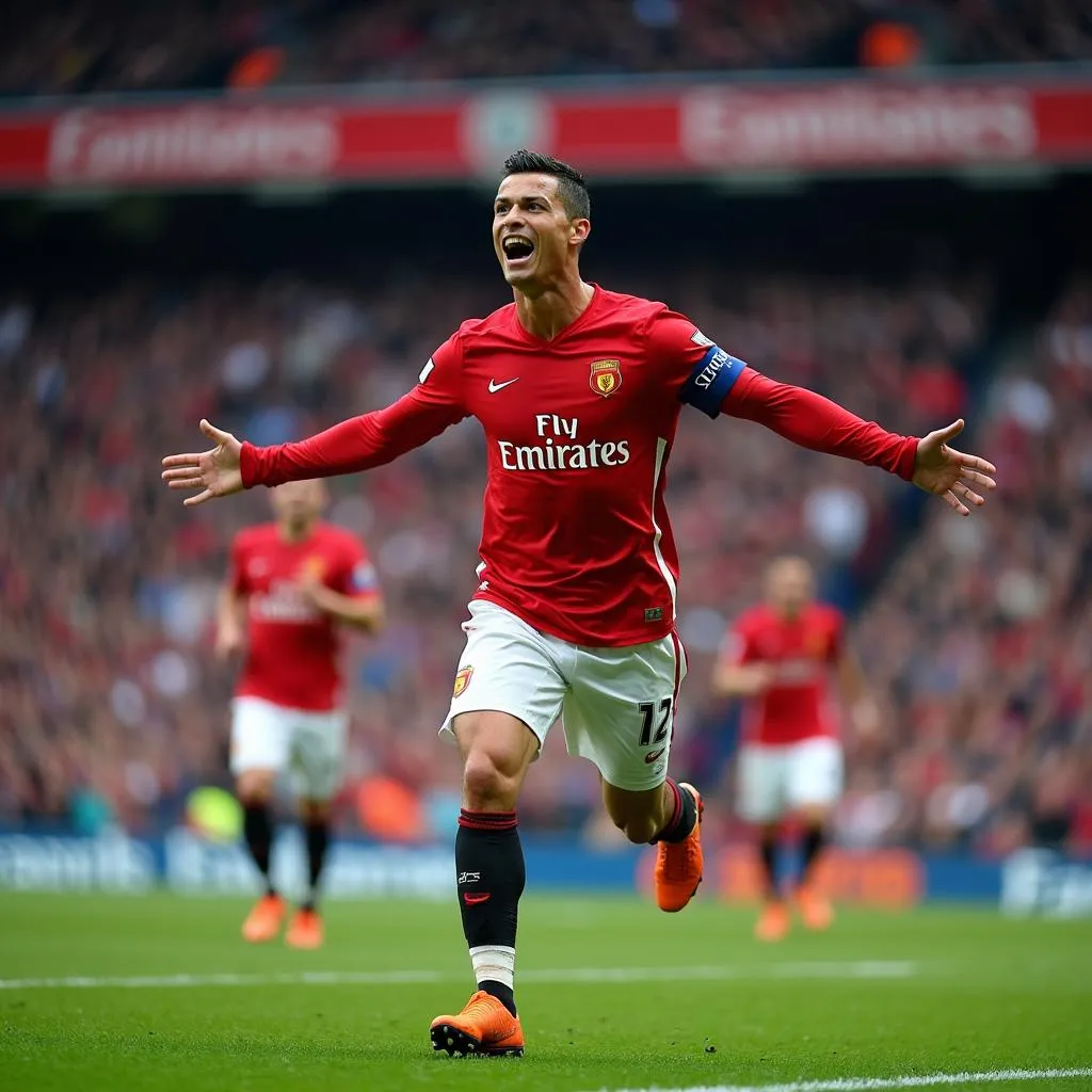 Ronaldo celebrates a goal with teammates