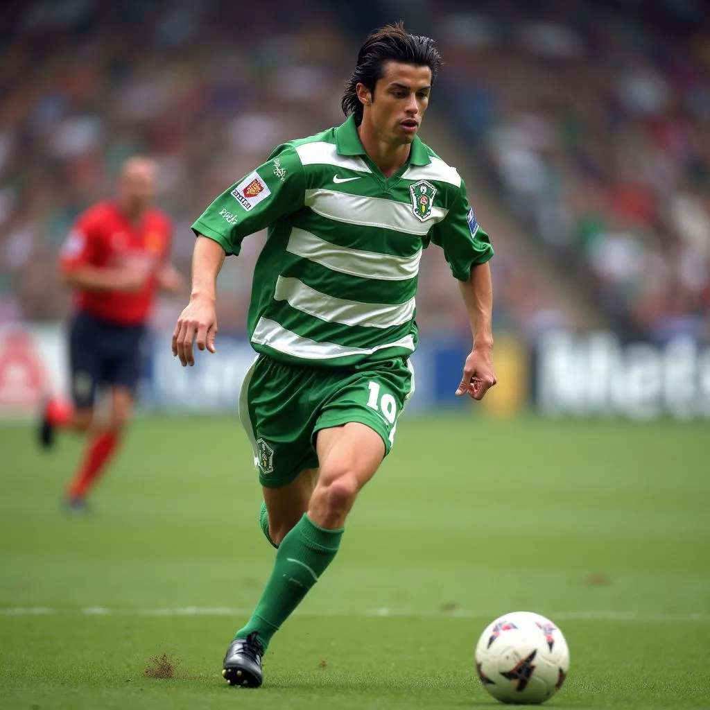 Hình ảnh Ronaldo thời còn thi đấu cho Sporting Lisbon