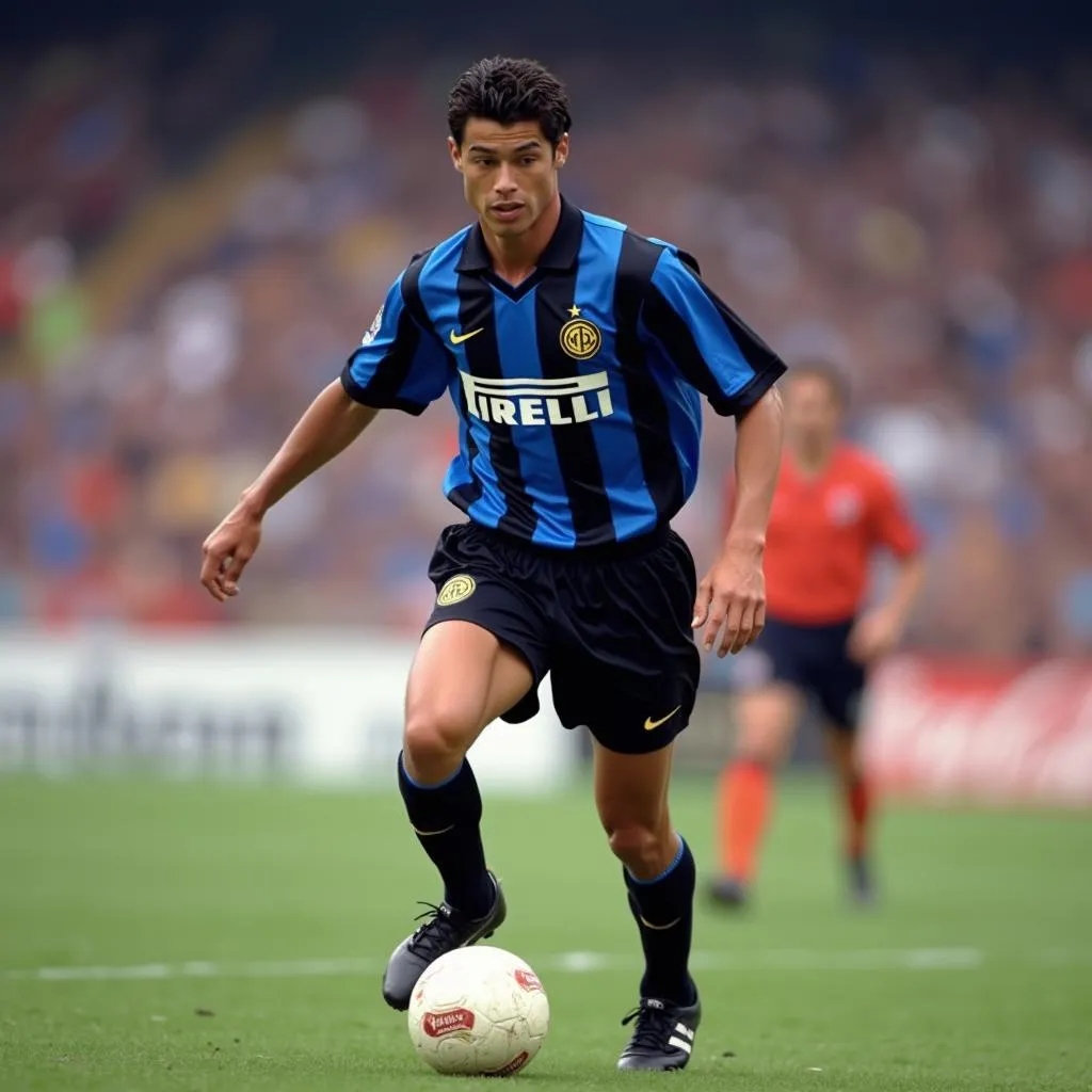 Ronaldo trong màu áo Inter Milan năm 1998