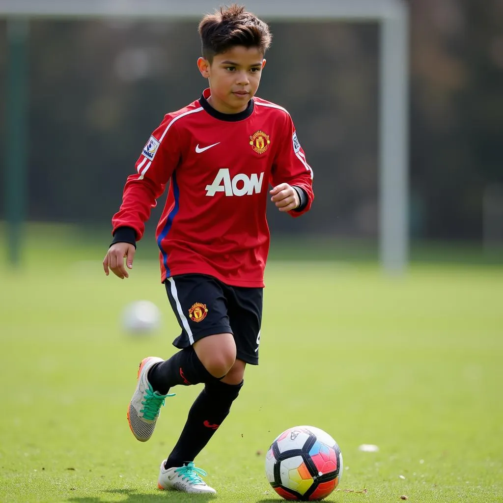 Ronaldo Jr thi đấu cho đội trẻ Manchester United