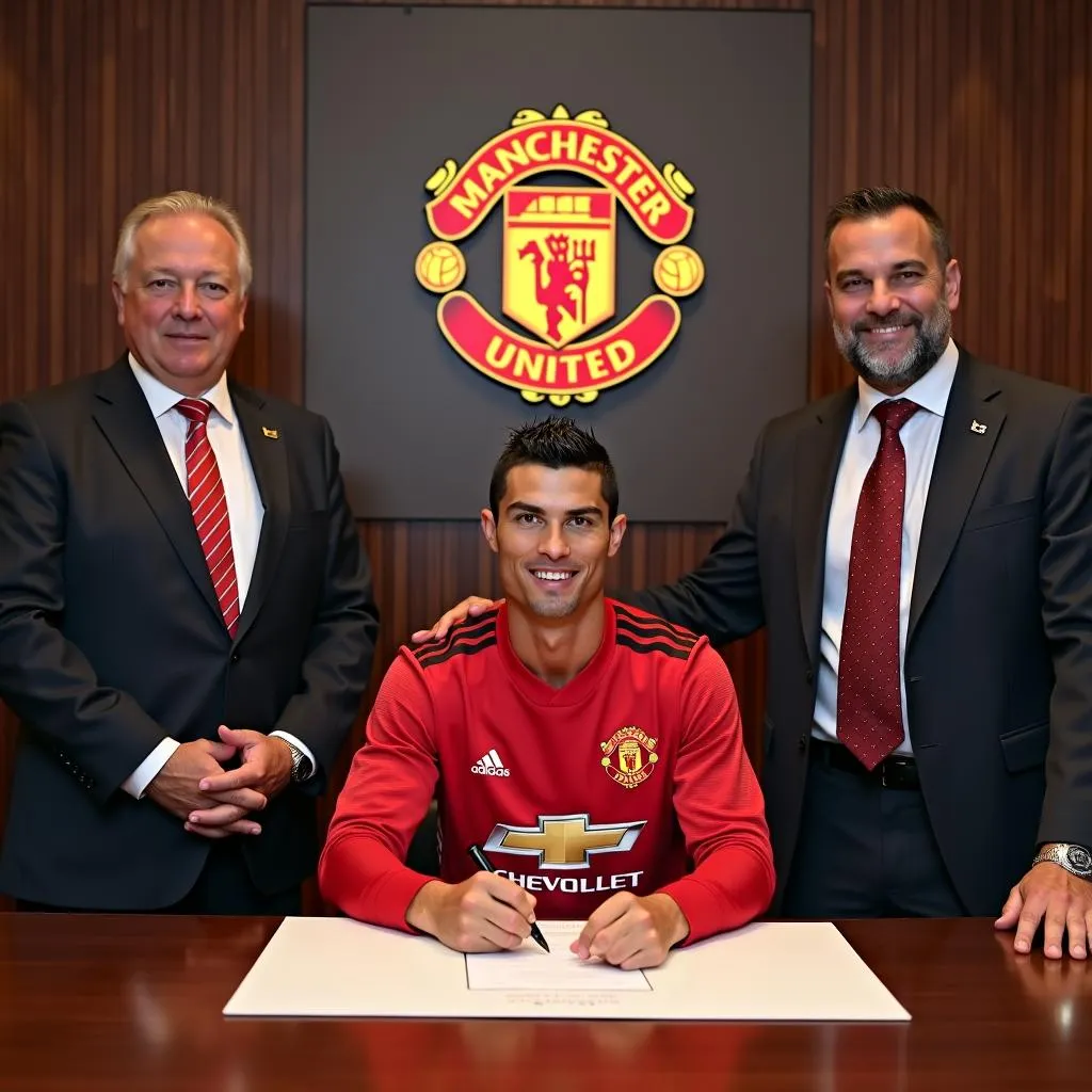 Cristiano Ronaldo ký hợp đồng với Manchester United