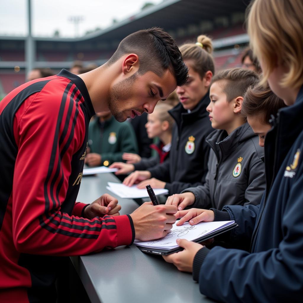 Ronaldo ký tặng cho fan