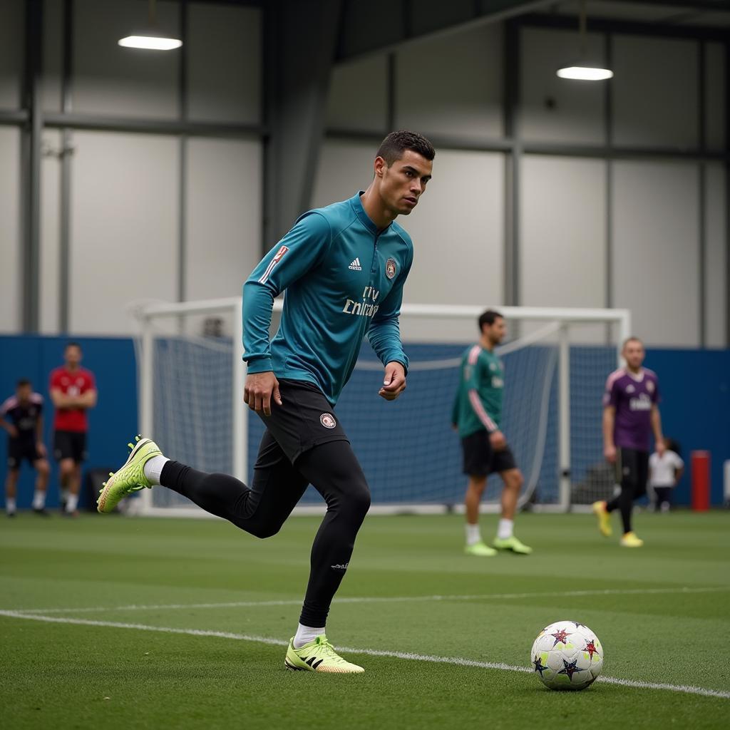 Ronaldo luyện tập giữ gìn vóc dáng