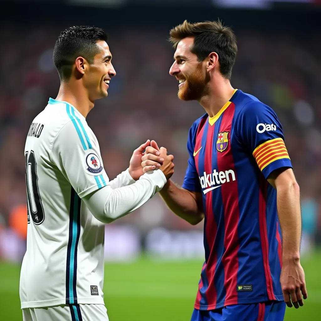 Ronaldo và Messi bắt tay