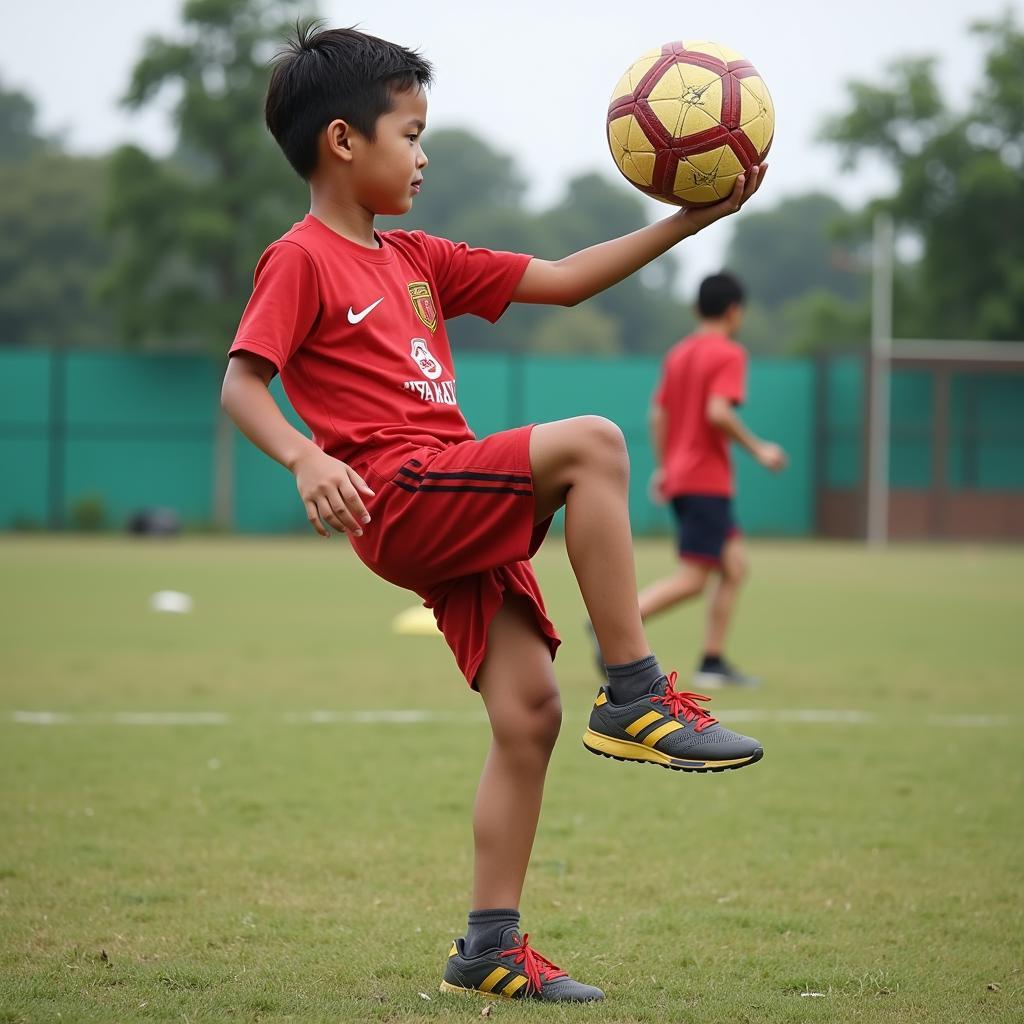 Cậu bé Ronaldo nhí Hà Nam khoe kỹ năng điêu luyện