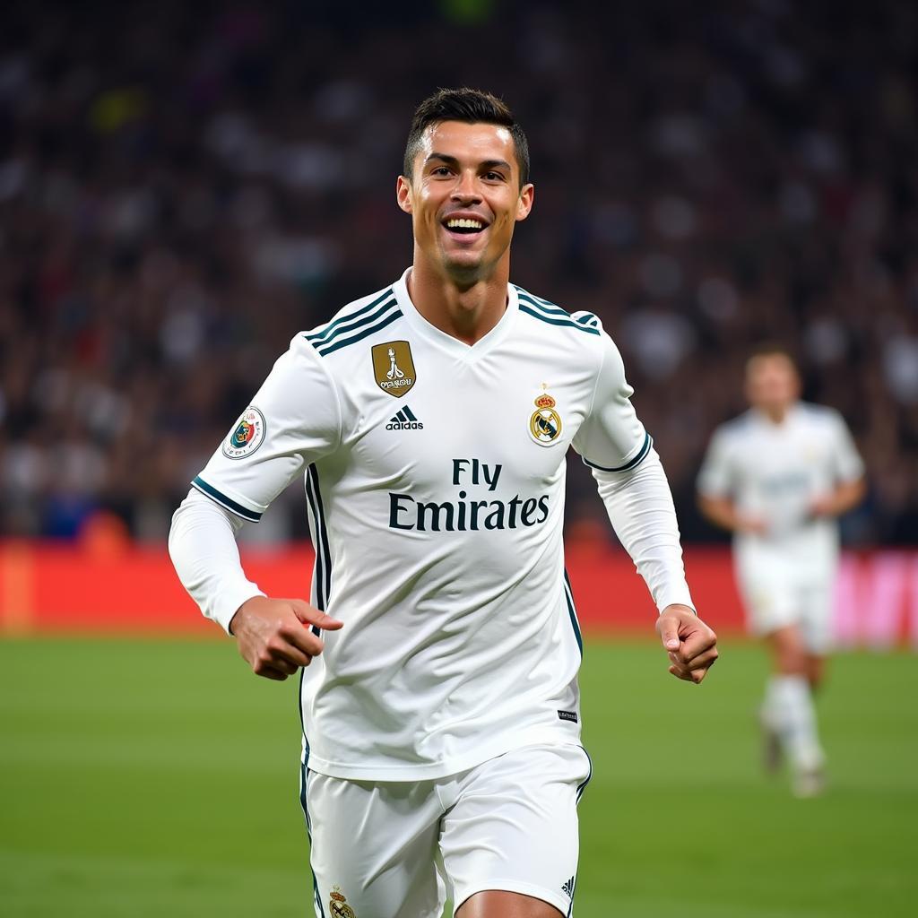 Ronaldo ghi bàn trong màu áo Real Madrid