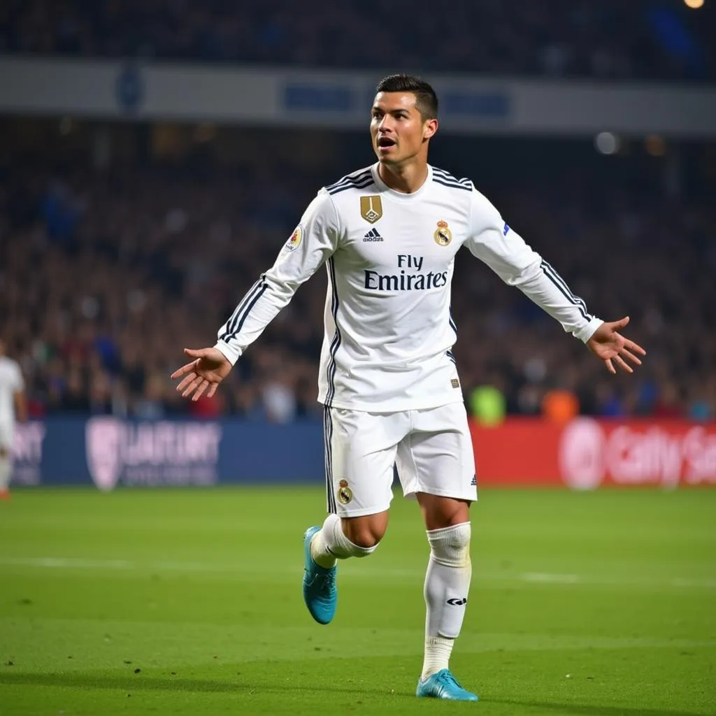 Cristiano Ronaldo ghi bàn cho Real Madrid