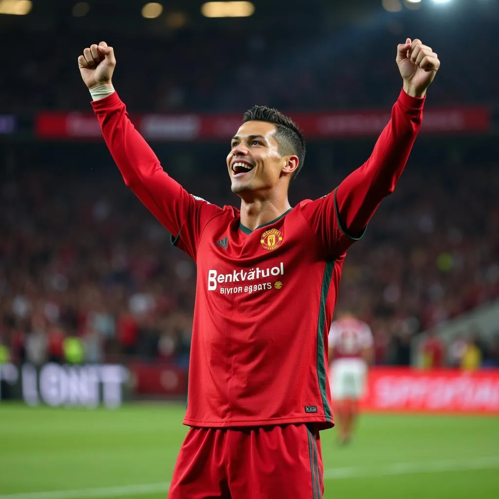 Ronaldo ăn mừng Siêu Nhân