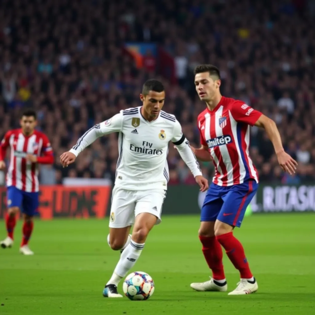 Ronaldo solo đi bóng và dứt điểm đẳng cấp vào lưới Atletico Madrid