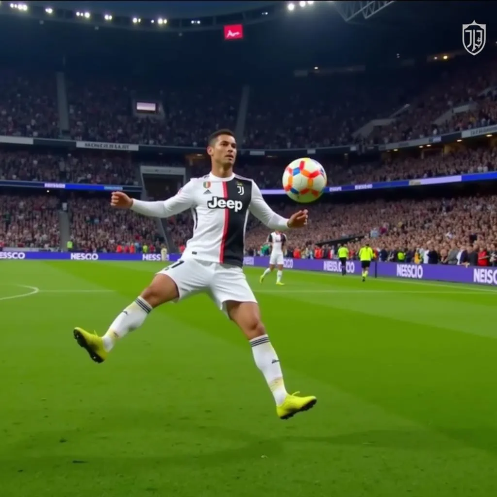 Ronaldo ghi bàn bằng cú volley đẹp mắt vào lưới Juventus