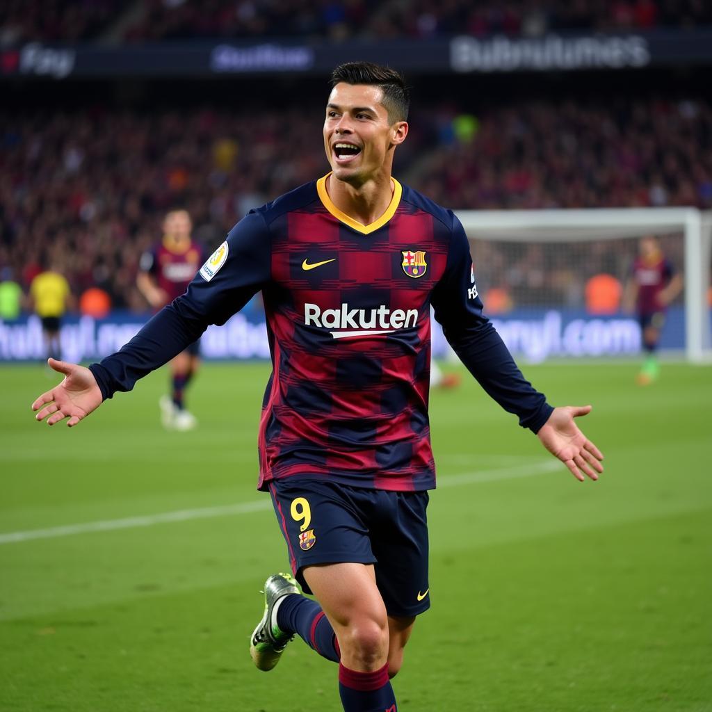 Ronaldo số 9 Barca ghi bàn