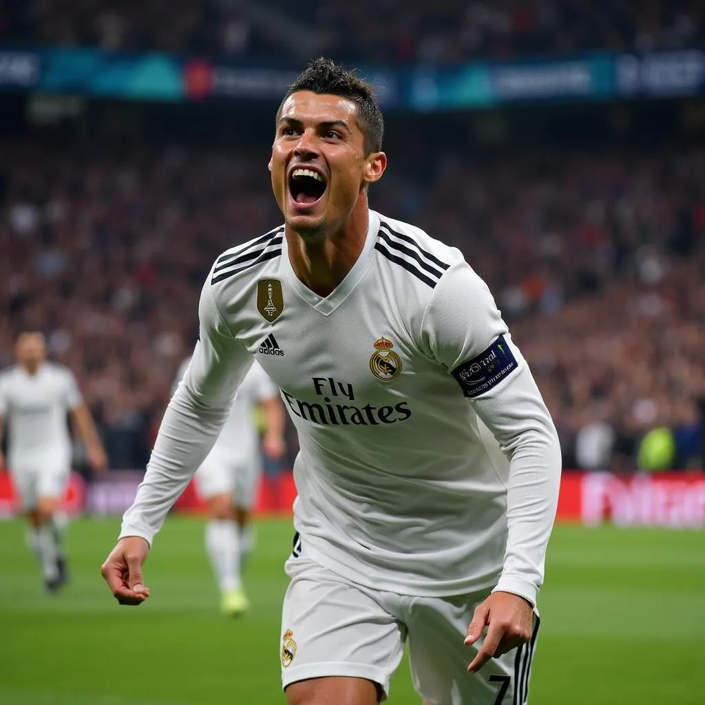 Cristiano Ronaldo ăn mừng bàn thắng