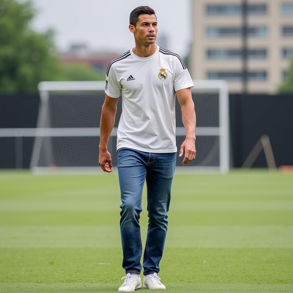 Ronaldo trong trang phục thường ngày