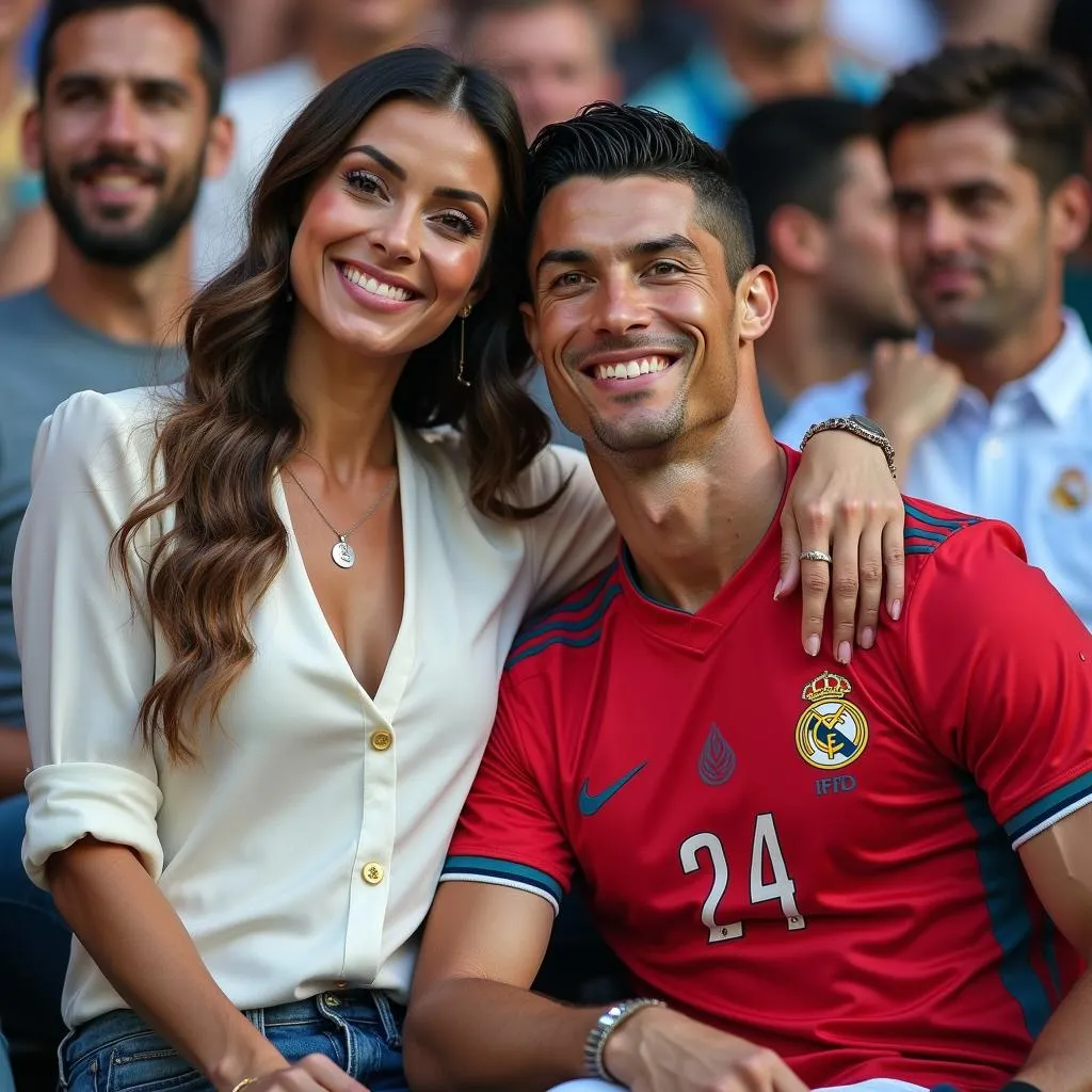 Ronaldo và Georgina tại trận đấu bóng đá