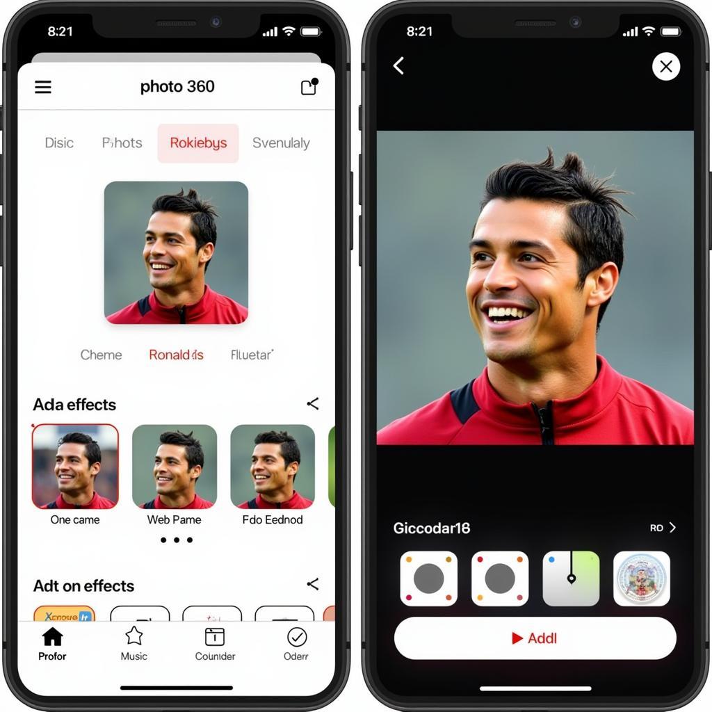 Tạo ephoto 360 Ronaldo đơn giản với ứng dụng