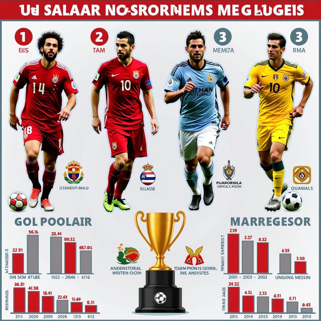 Thành tích đáng nể của bộ tứ siêu sao Salah, Ronaldo, Messi, Neymar