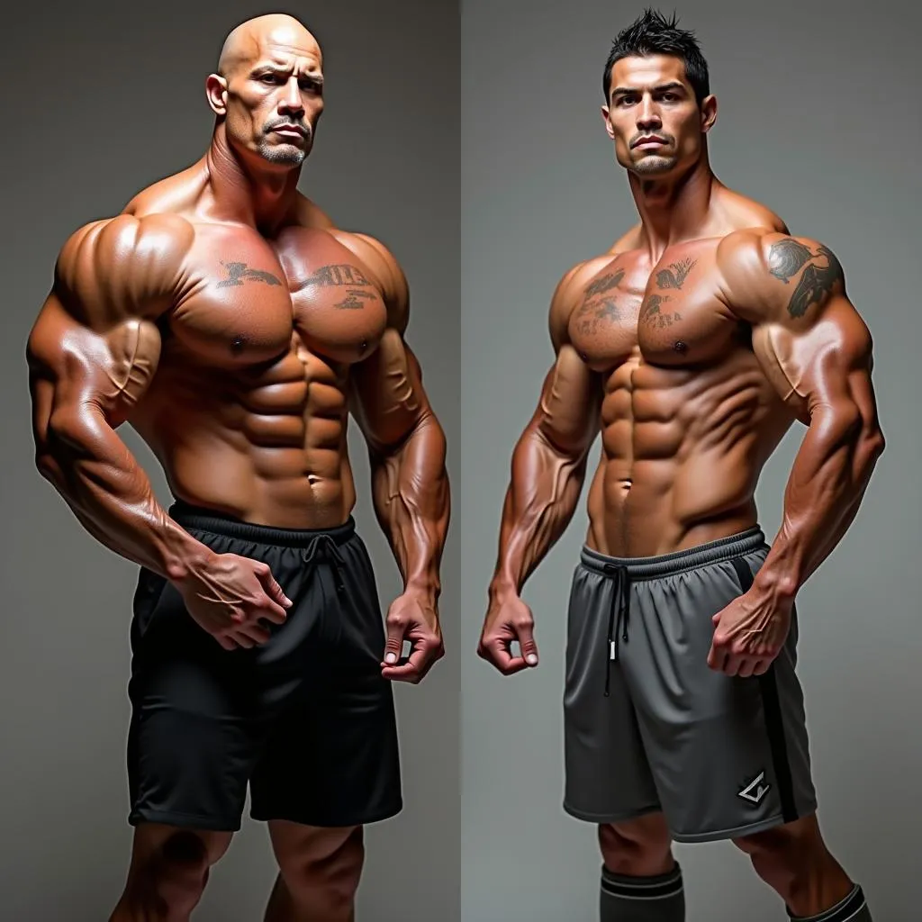 The Rock và Ronaldo so sánh lực