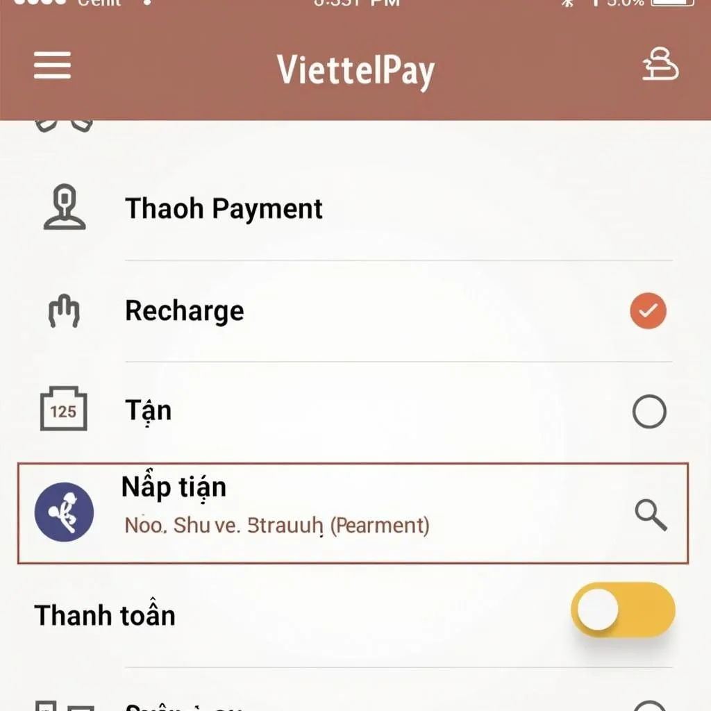 Ứng dụng ViettelPay trên điện thoại