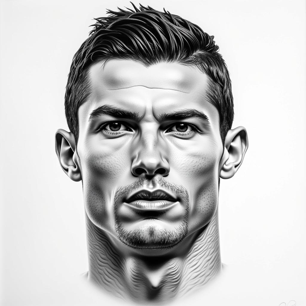 Hoàn thiện hình Ronaldo bằng bút chì 3D