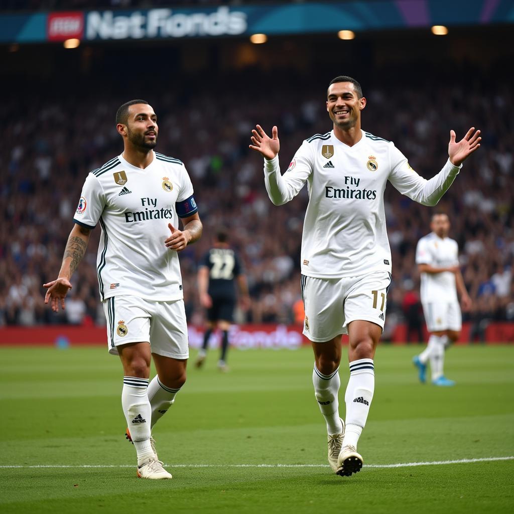 Bộ đôi Benzema Ronaldo trong màu áo Real Madrid