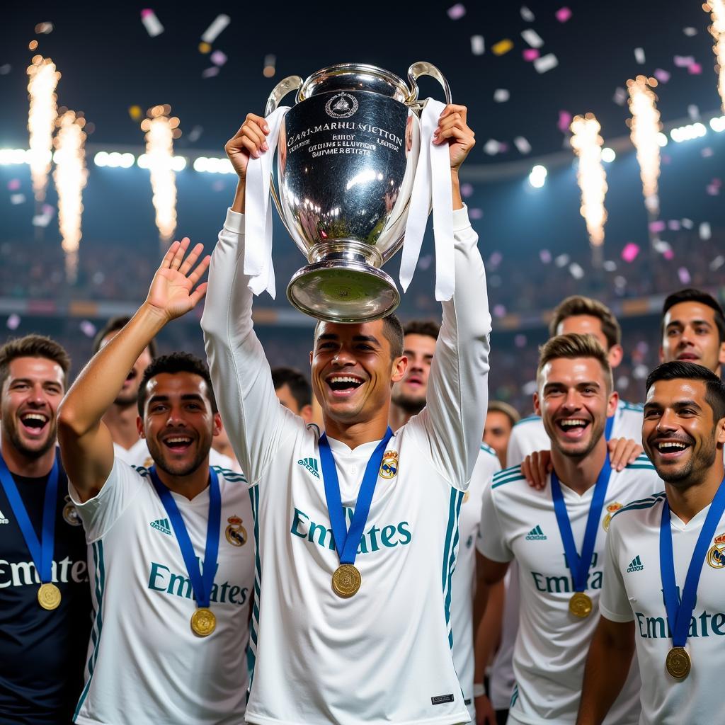 Cristiano Ronaldo ăn mừng chức vô địch Champions League 2017