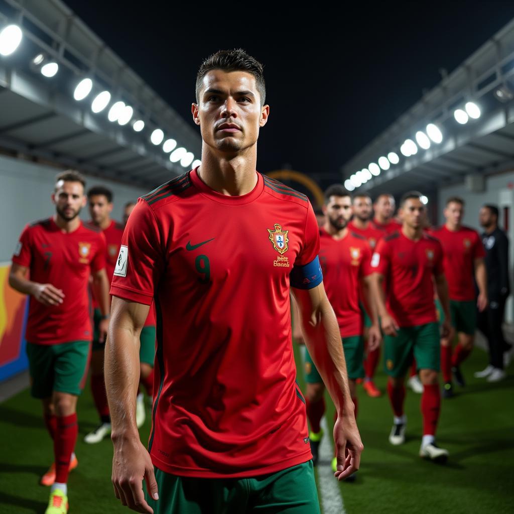 Cristiano Ronaldo cùng đồng đội Đội tuyển Bồ Đào Nha