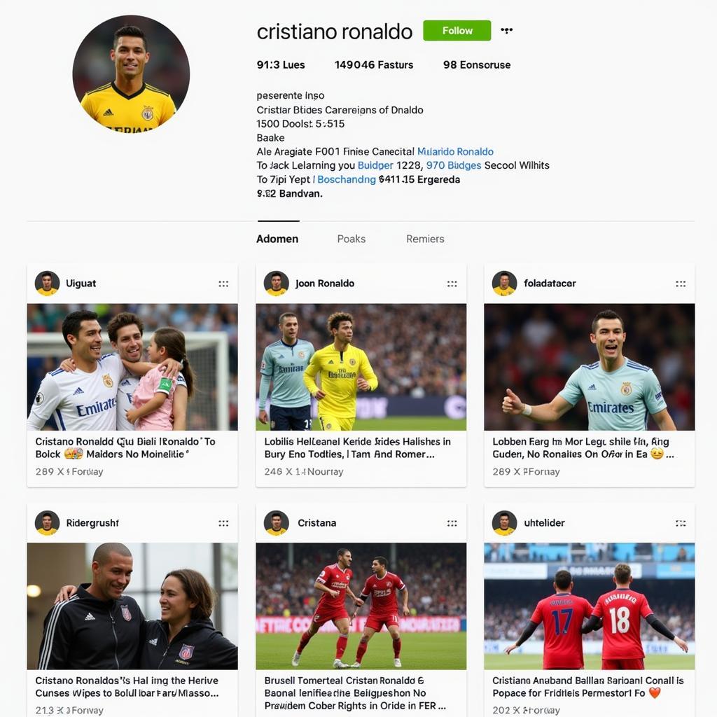 Cristiano Ronaldo trên Instagram Official