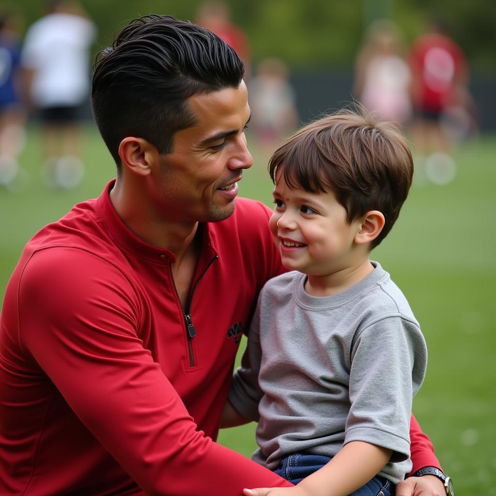 Cristiano Ronaldo Jr cùng cha