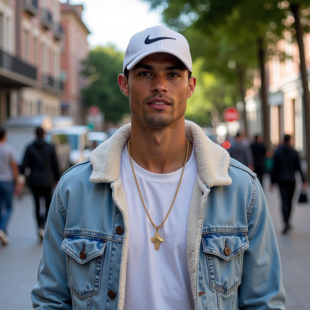 Cristiano Ronaldo dạo phố với Nike cap