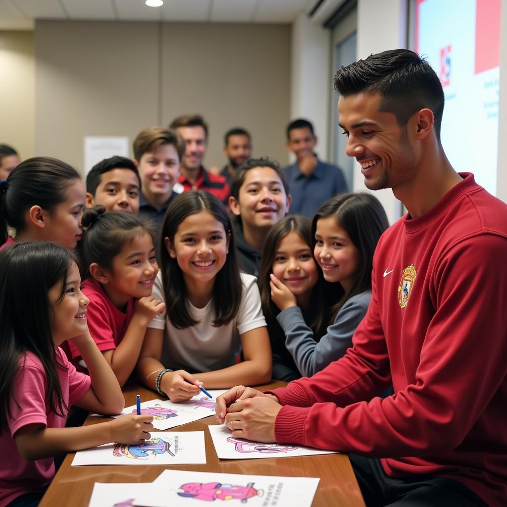 Cristiano Ronaldo và các em nhỏ