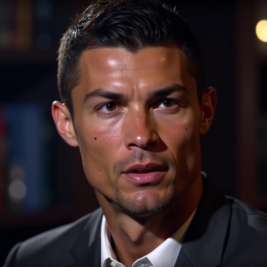 Cristiano Ronaldo xúc động trong cuộc phỏng vấn