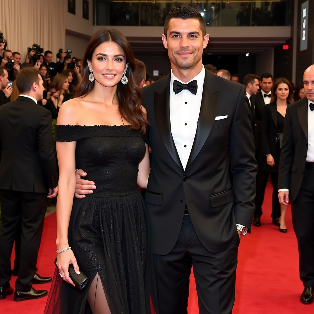 Georgina Rodriguez đồng hành cùng Cristiano Ronaldo trên thảm đỏ