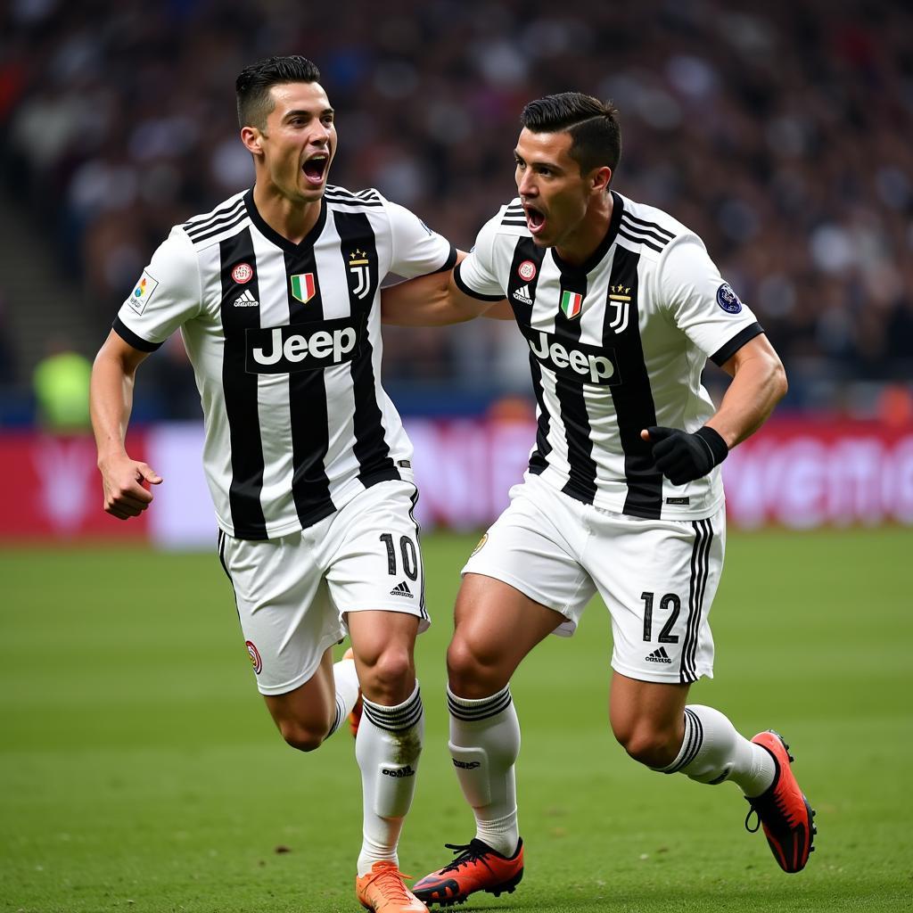 Mandzukic và Ronaldo ăn ý trên sân cỏ Juventus