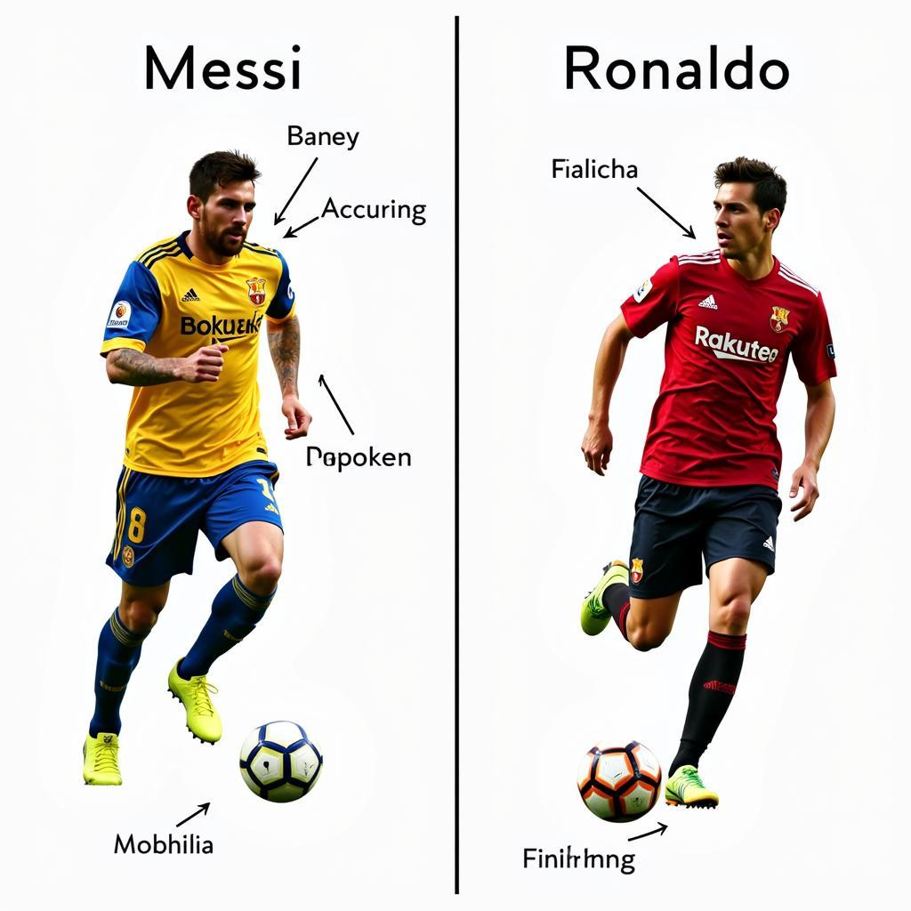 So sánh kỹ năng Messi và Ronaldo qua hình ảnh PNG