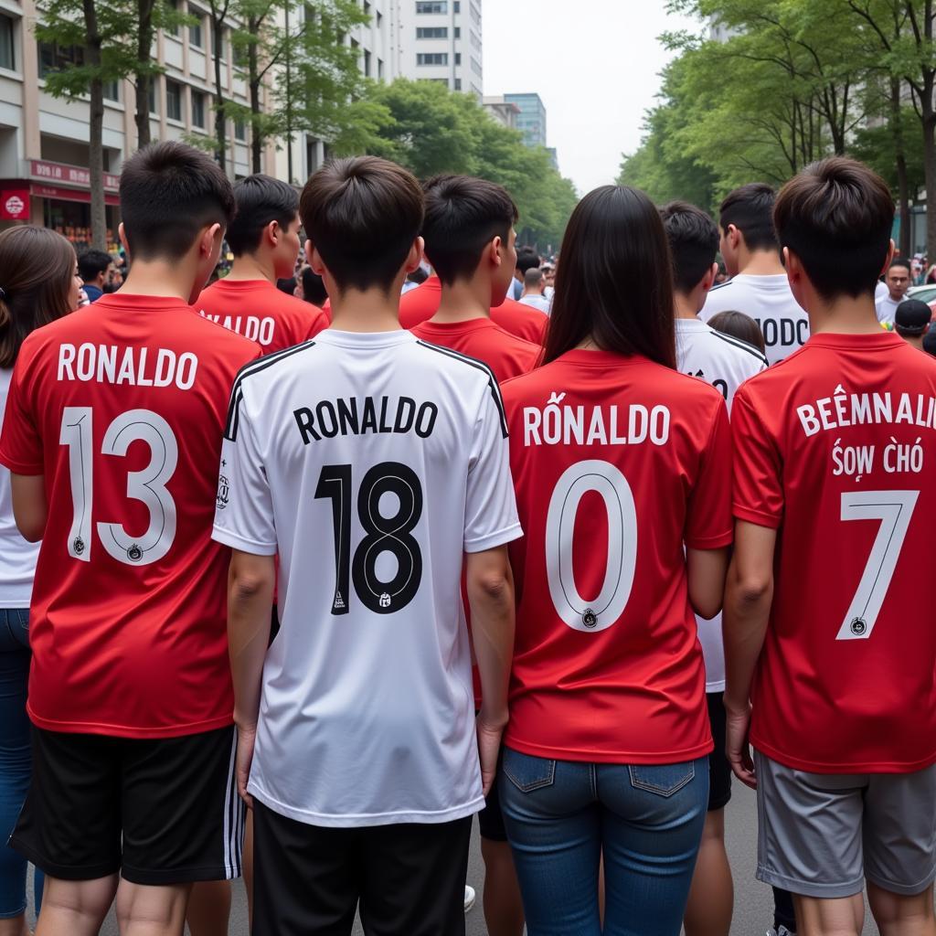 Người hâm mộ Việt Nam mặc áo Ronaldo