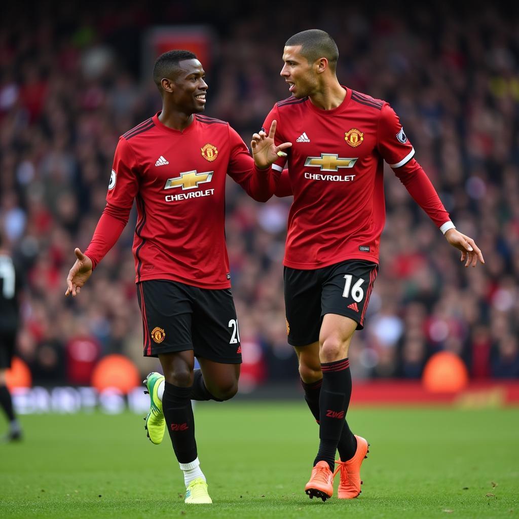 Pogba và Ronaldo trong màu áo Man United