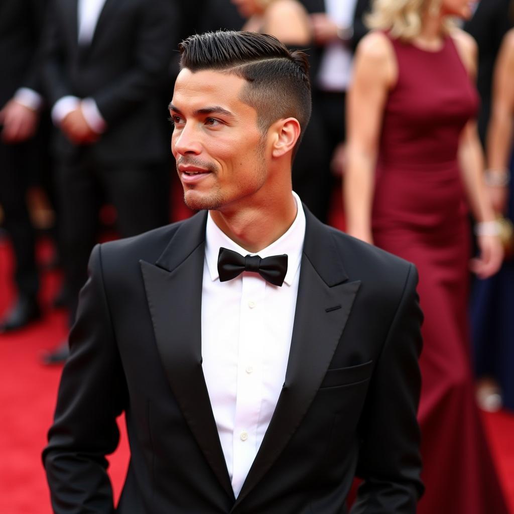 Ronaldo's 2017 haircut during a red carpet event