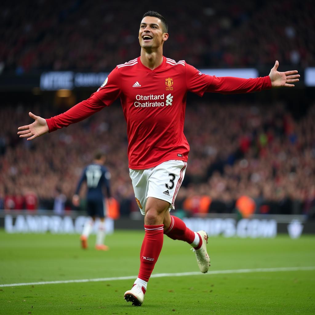 Ronaldo ăn mừng bàn thắng đầy cảm xúc