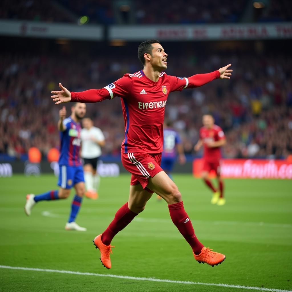 Ronaldo ăn mừng bàn thắng