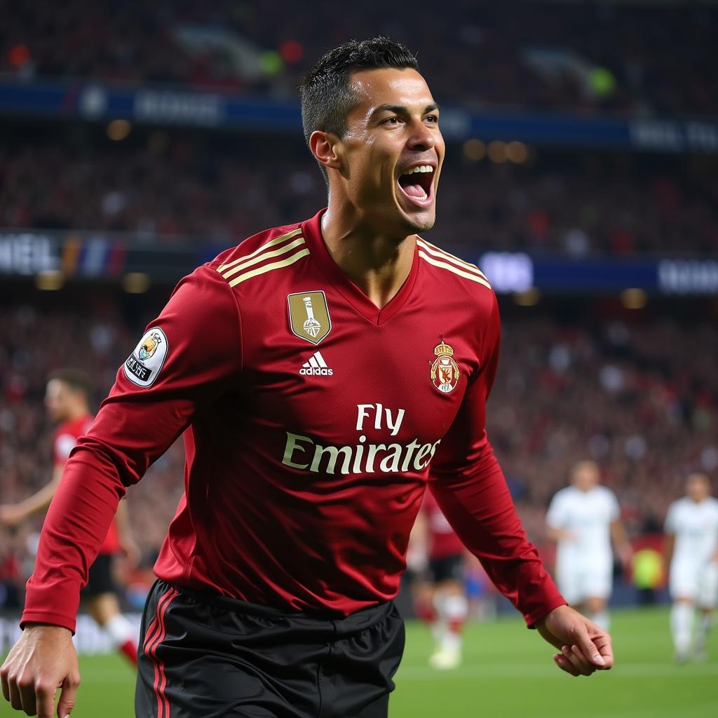 Ronaldo ăn mừng bàn thắng đầy cảm xúc