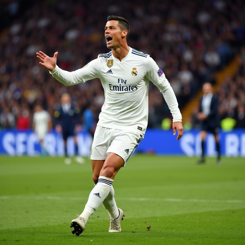 Ronaldo ăn mừng bàn thắng sút phạt: Cảm xúc vỡ òa