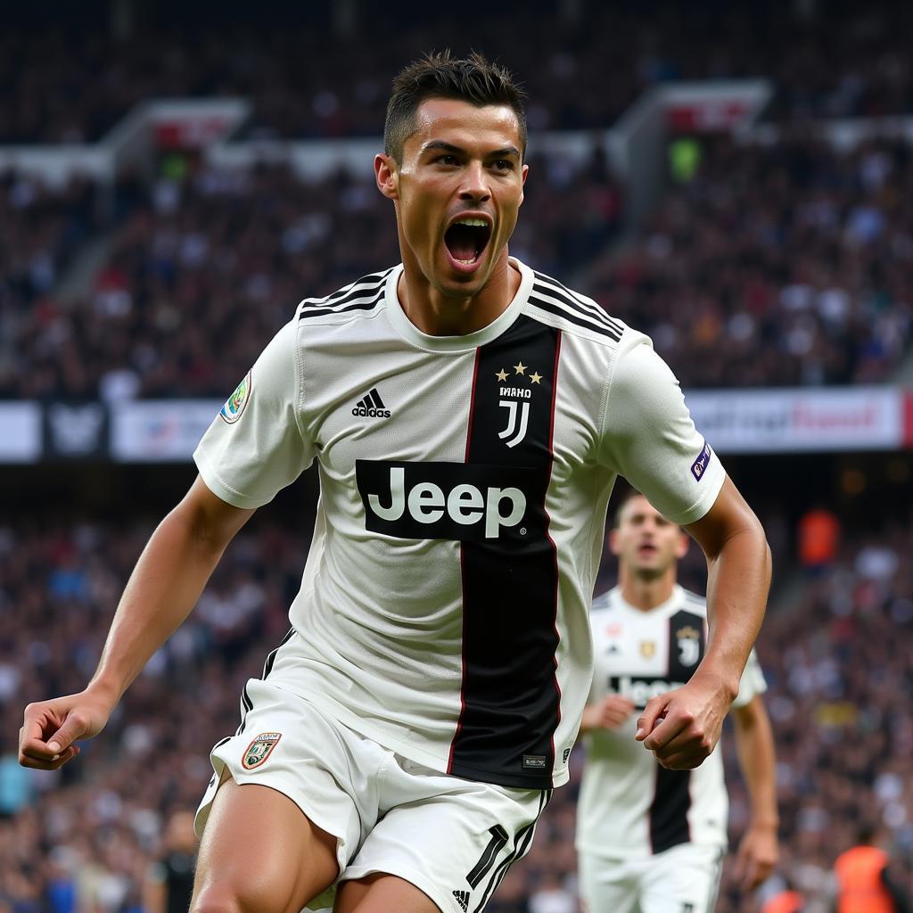 Ronaldo ăn mừng bàn thắng tại Juventus