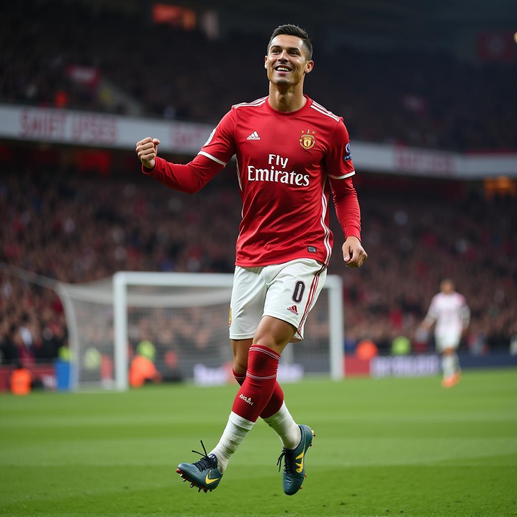 Ronaldo ăn mừng bàn thắng năm 2019