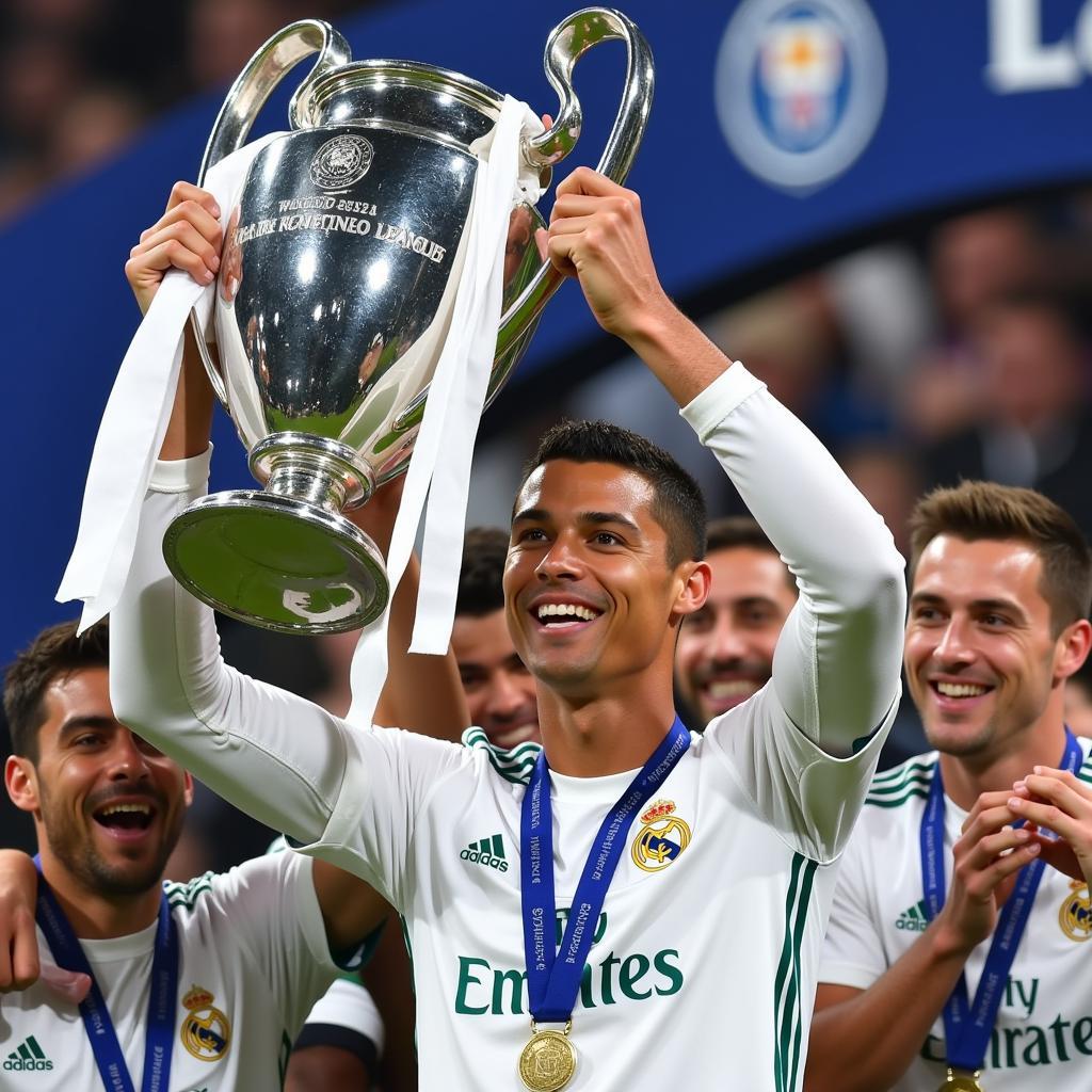 Ronaldo nâng cúp Champions League 2017-2018